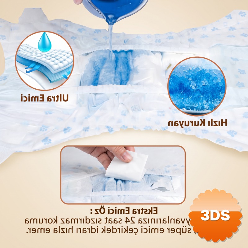 Small Beden Evcil Hayvan Kilot Bez Ultra Emici Hızlı Kuruyan