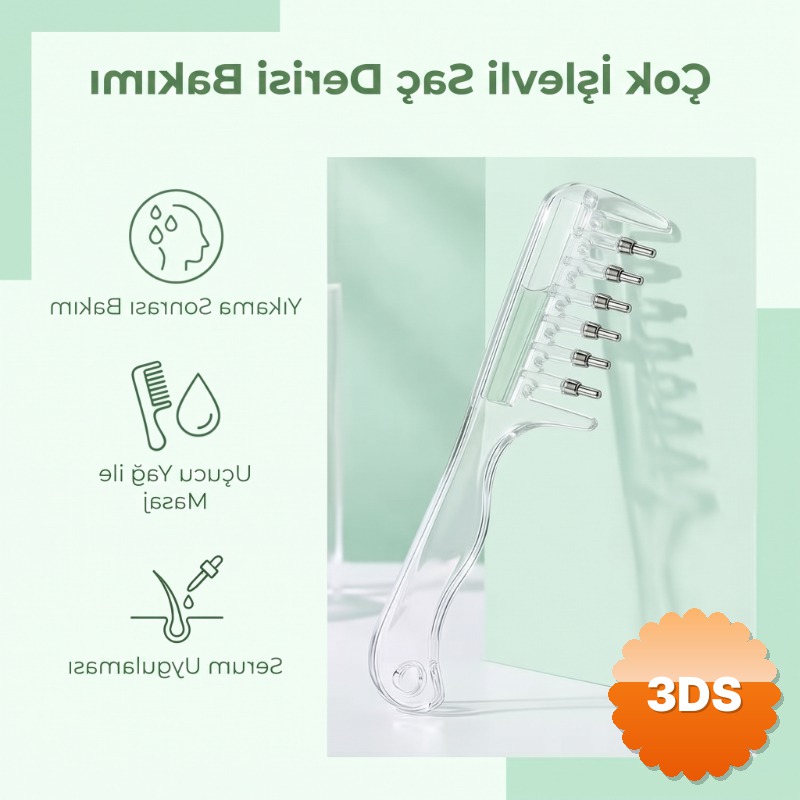 Saç Bakım Yağı Uygulama Tarağı Serum Tarağı Yeniden Doldurulabilir Hazne