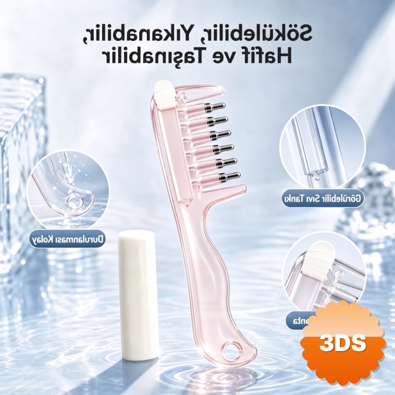 Saç Bakım Yağı Uygulama Tarağı Serum Tarağı Yeniden Doldurulabilir Hazne