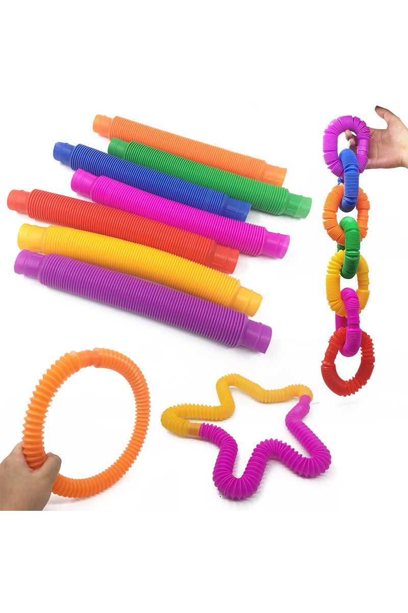 Boru Oyuncak - 6lı Set - Rengarenk - Plastik