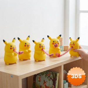 Düdüklü Pikaçu Tasarımlı Squishy 12'li Paket Sesli Oyuncak