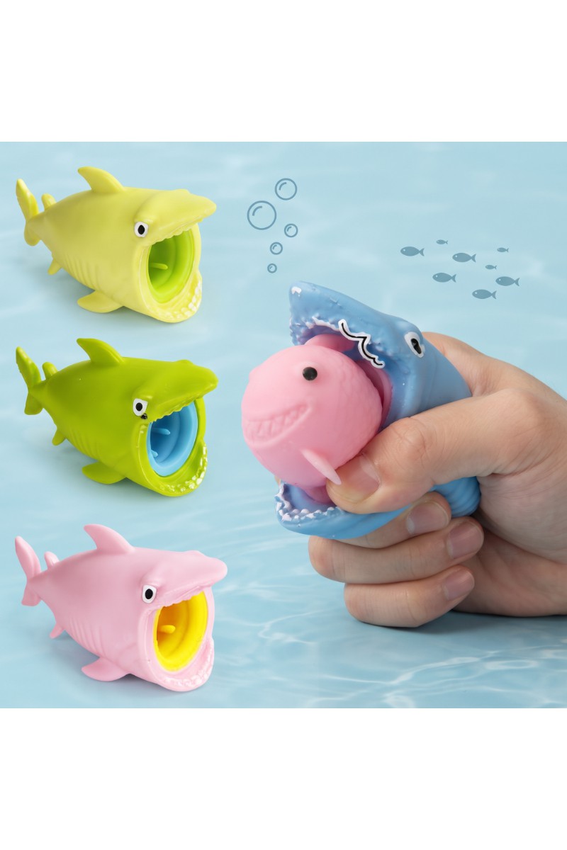 Sürpriz Karakterli Köpek Balığı Tasarımlı Squishy - 12li Paket - Minik Balıklı