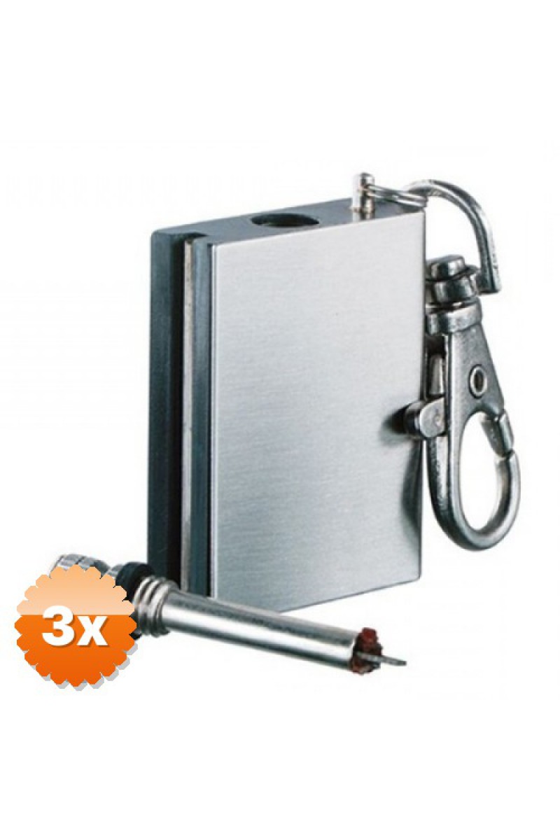 3 Adet Metal Kibrit Anahtarlık Zippo Tarzı Rüzgarda Sönmez