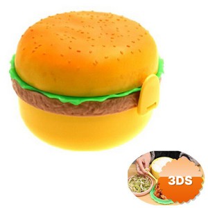 Hamburger tasarımlı beslenme kabı