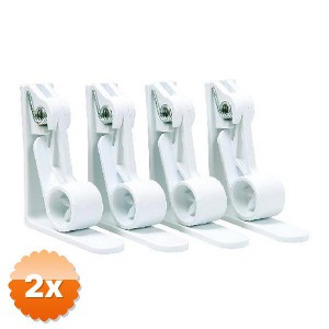2 Paket Masa Örtüsü Mandalları 4 Adet Yaylı Beyaz