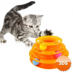 3 Katlı Kedi Oyuncağı, Turntable Cat Toy Toplu Döner Platform