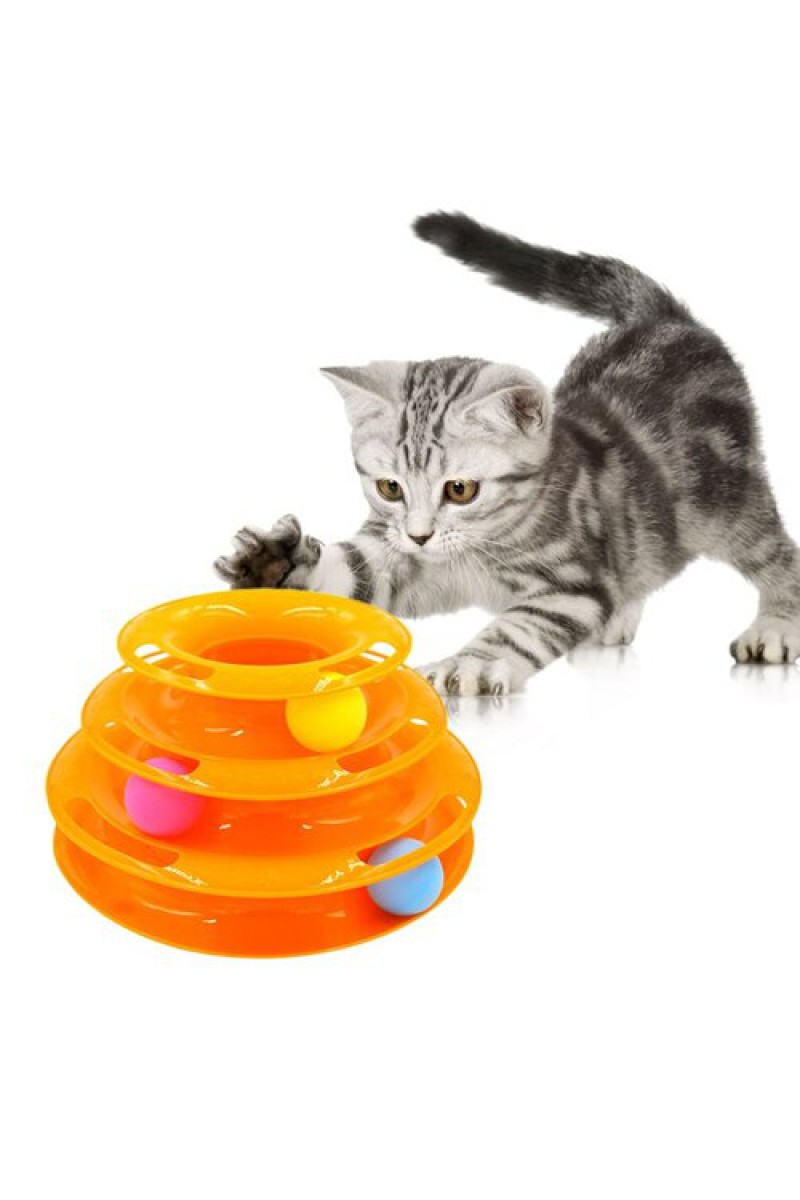 3 Katlı Kedi Oyuncağı, Turntable Cat Toy Toplu Döner Platform