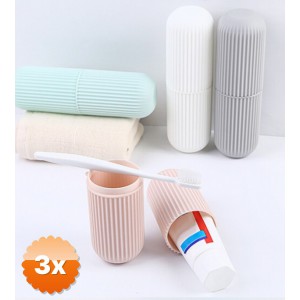 3 Adet Diş Fırçası Macunu Seyahat Kutusu 19.6x6 cm