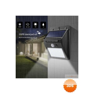 Güneş Enerjili Solar Dış Mekan Lambası 20 LED Aydınlatmalı Duvar Tipi