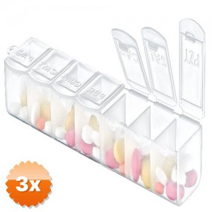 3 Adet İlaç Kutusu 15x3.5x2.5 cm Plastik
