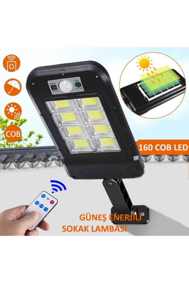 Uzaktan Kumandalı 160 LED Solar Bahçe Lambası Su Geçirmez