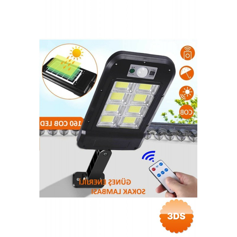 Uzaktan Kumandalı 160 LED Solar Bahçe Lambası Su Geçirmez