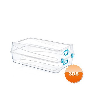 Erkek Ayakkabı Kutusu Şeffaf Plastik 36x21x13 cm Havalandırmalı