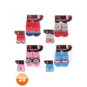 2 Paket Kedi Köpek Kaydırmaz Örme Çorap