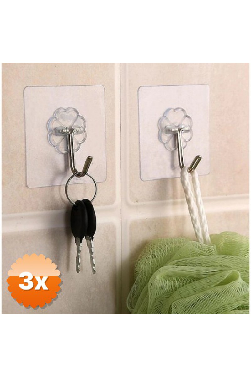 Kendinden Yapışkanlı Şeffaf Askı 5 Li Set