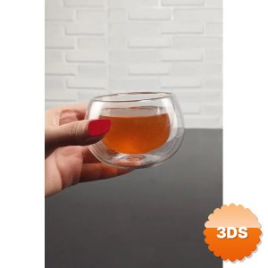 Çift Cidarlı Cam Reçellik 6 Adet Borosilikat 8x6 cm