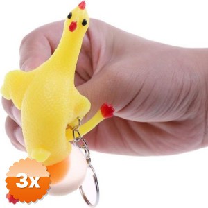 3 Adet Squishy Yumurtlayan Tavuk Anahtarlık