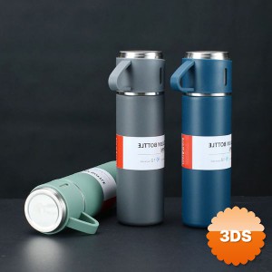 Paslanmaz Çelik Bardaklı Termos Seti 500 ml