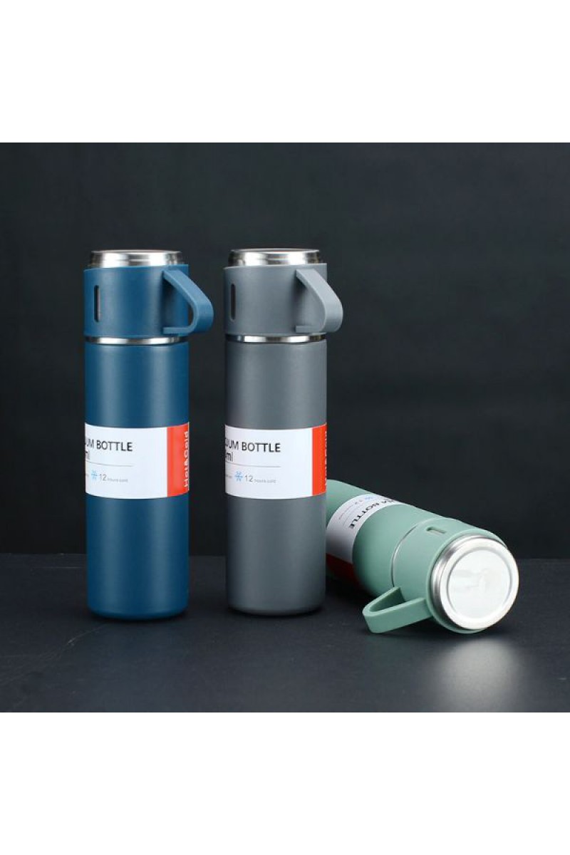 Paslanmaz Çelik Bardaklı Termos Seti 500 ml