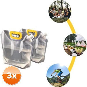 3 Adet Dayanıklı Plastik İçecek Çantası 2 Litre