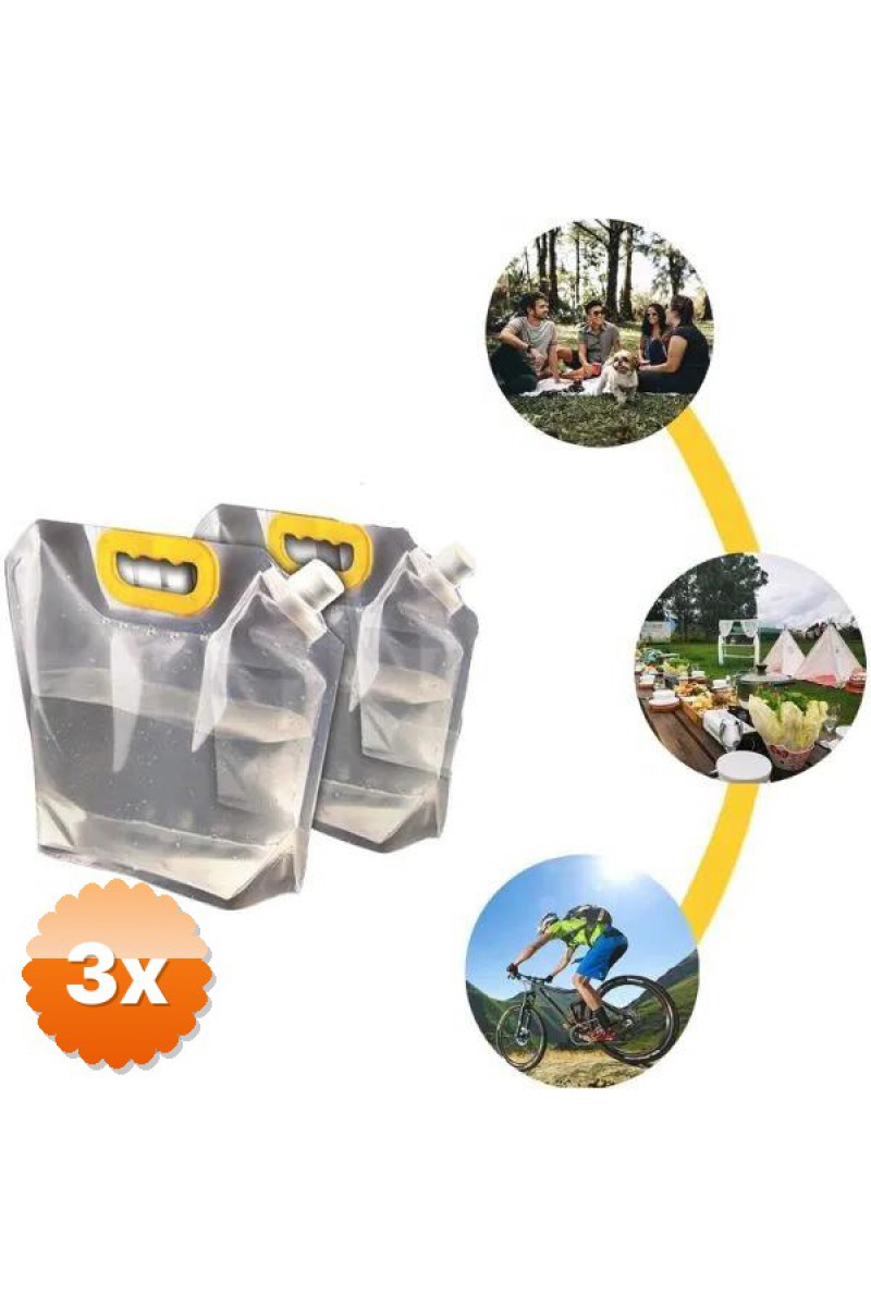 3 Adet Dayanıklı Plastik İçecek Çantası 2 Litre