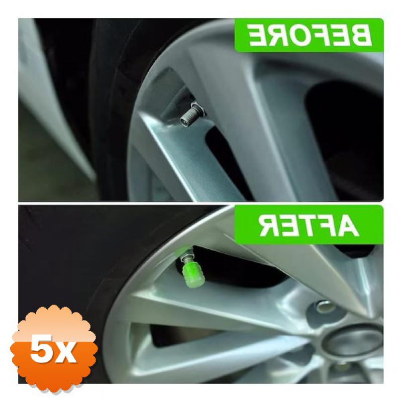 5 Adet Fosforlu Sibop Kapağı 4 Adet Yeşil ABS Plastik