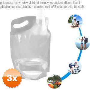 3 Adet Plastik Kapaklı Su Torbası 1 Litre
