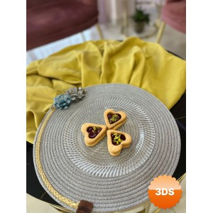 DecoHandy 39cm Çiçekli Jüt Örme Supla Amerikan Servis