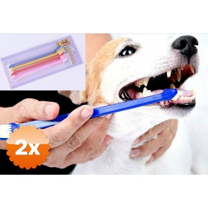 2 Paket Çift Taraflı Hayvan Diş Fırçası 4'lü Set