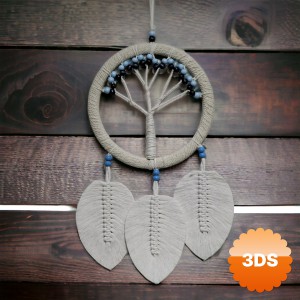 Rüya Kovan Hayat Ağacı Dream Catcher Ekru 50x22 cm