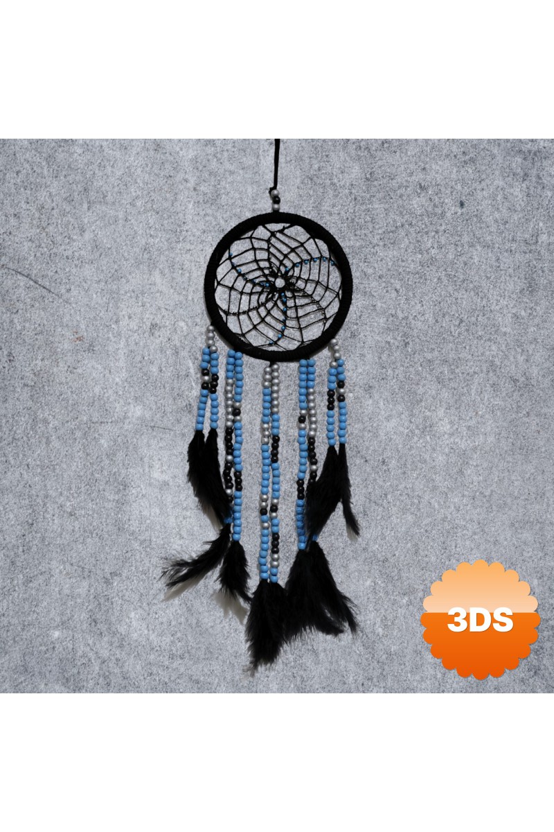 Siyah İnci Rüya Kovan Dream Catcher 62x17 cm