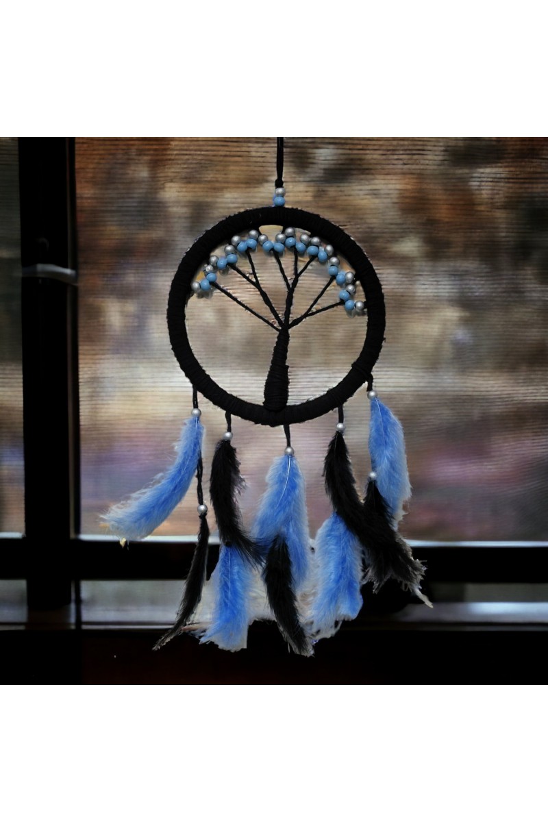 Siyah Hayat Ağacı Rüya Kovan Dream Catcher 57x22 cm