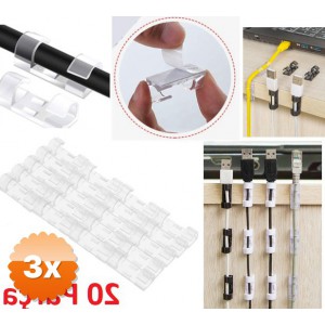 3 Paket Kablo Sabitleyici Klips Seti 20 Adet