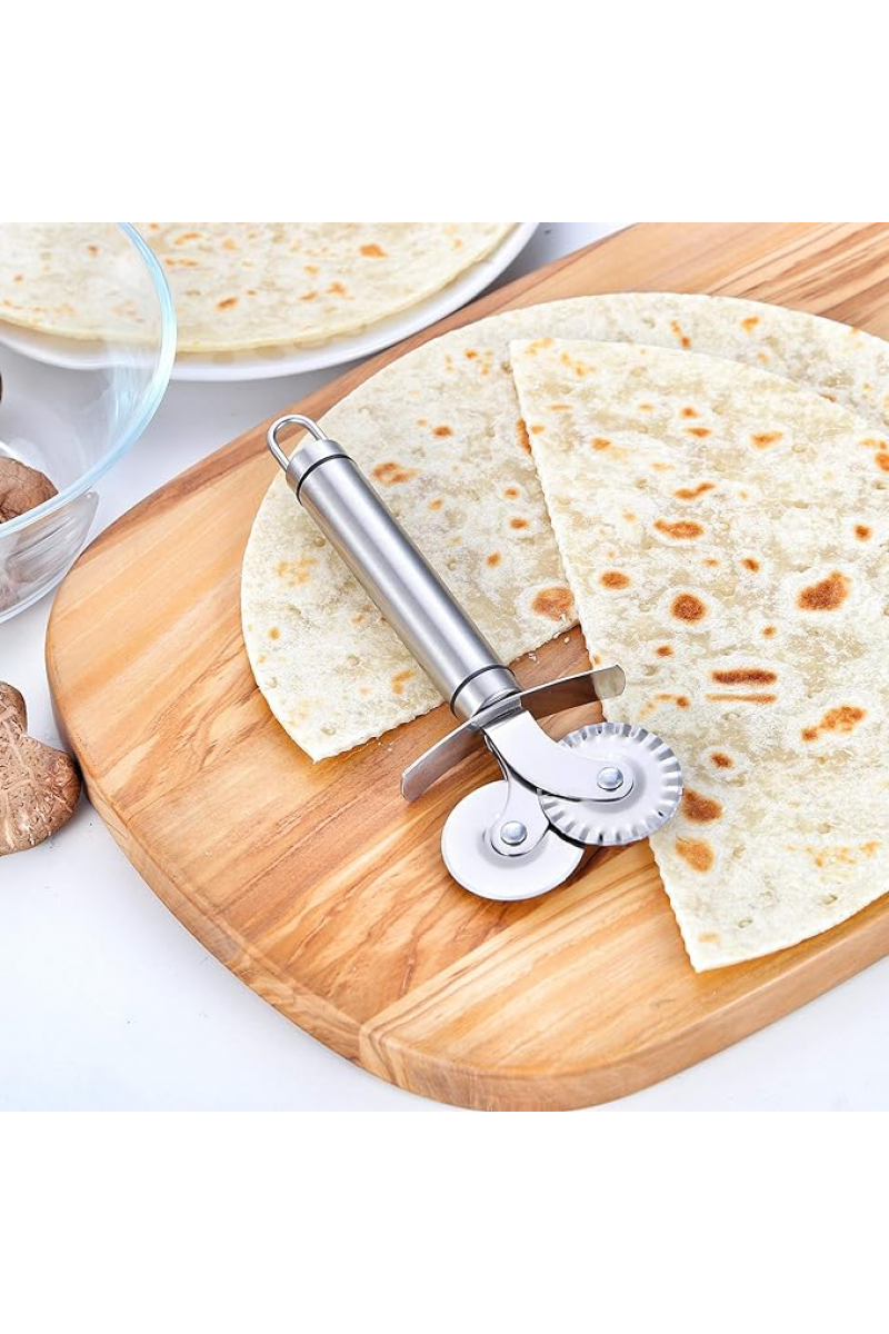 2 Adet - Çift Başlıklı Pizza Hamur Bıçağı