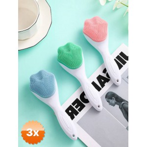 3 Adet Cilt Temizleme Peeling Fırçası Ergonomik Saplı