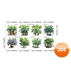 Tropikal Bitkiler Duvar Stickerı Model A 30 cm
