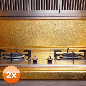 2 Adet Yapışkanlı Gold Mutfak Tezgah Folyosu 40 cm x 1 Metre