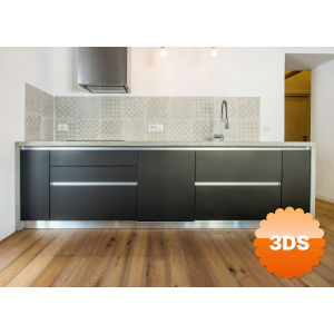DecoHandy 30x30 cm Kendinden Yapışkanlı PVC Karo Mutfak Arası 4 lü
