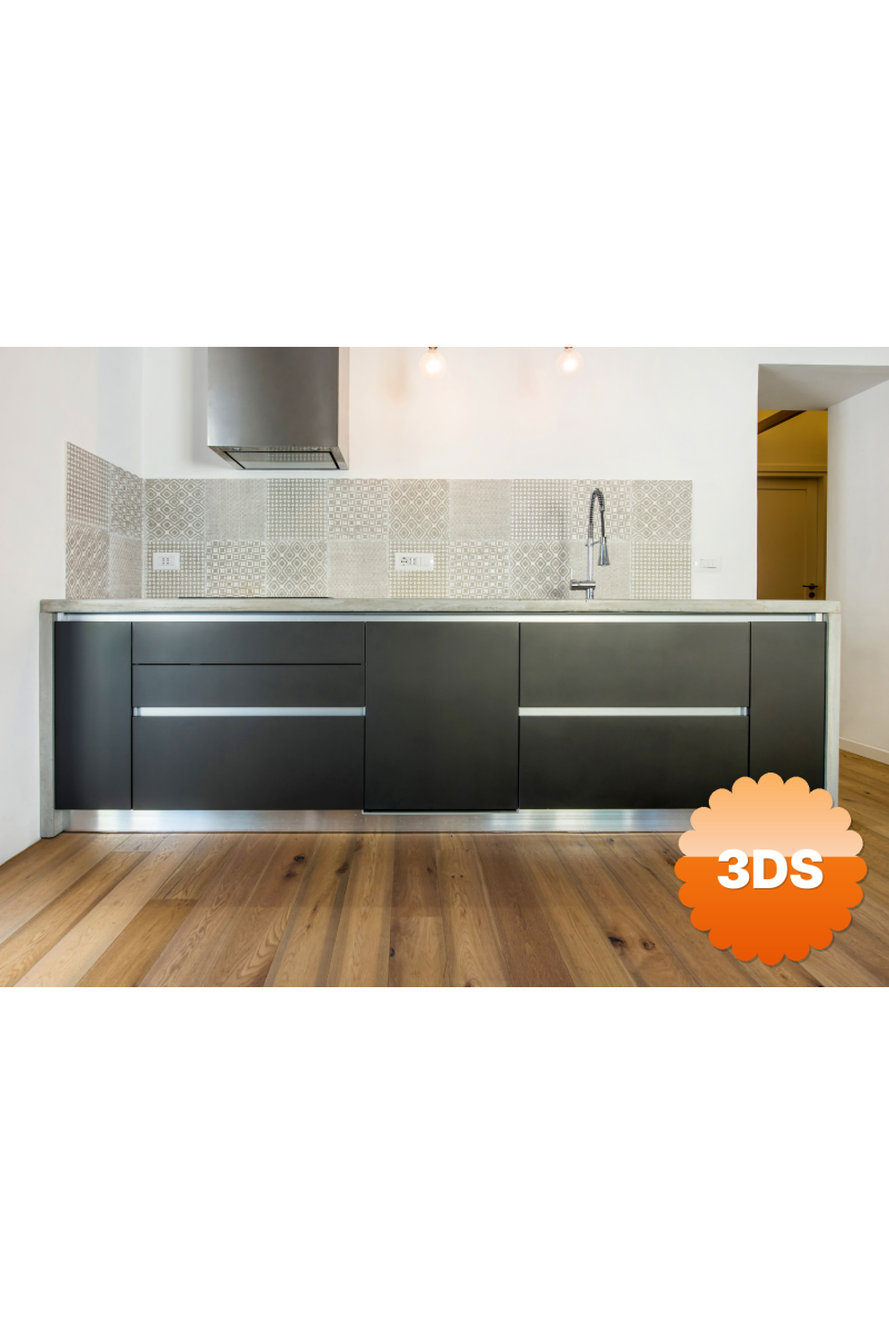 DecoHandy 30x30 cm Kendinden Yapışkanlı PVC Karo Mutfak Arası 4 lü
