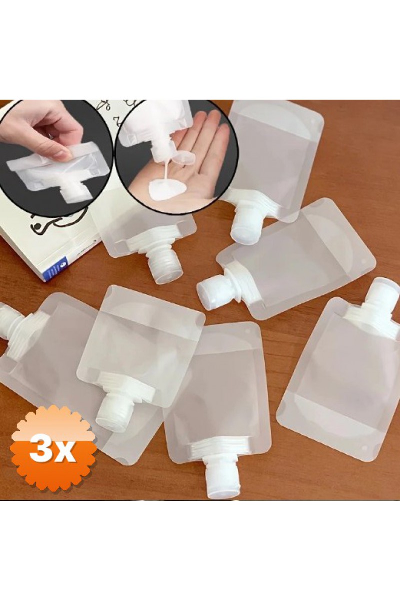 3 Adet 100ml Krem Şampuan Kabı Tekrar Kullanılabilir Set