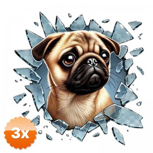 3 Adet Fulcar French Bulldog Araç Stickerı 10x10 cm