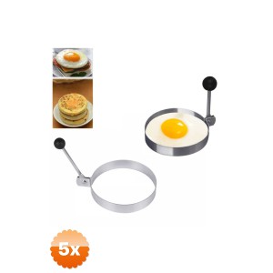 5 Adet Metal Yuvarlak Omlet Krep Kalıbı