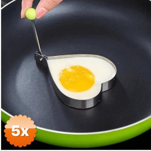5 Adet Metal Kalp Omlet Krep Kalıbı
