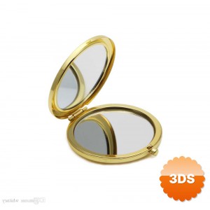 Promosyon Cep Aynası Gold Renk 7x7 cm Çelik Metal