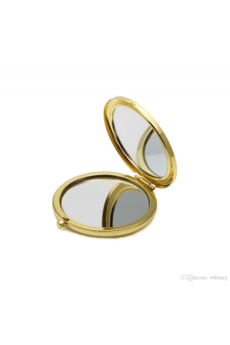 Promosyon Cep Aynası Gold Renk 7x7 cm Çelik Metal