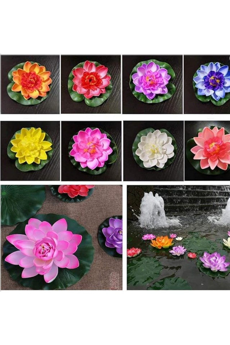 2 Adet - Dekoratif Yapay Lotus Çiçeği