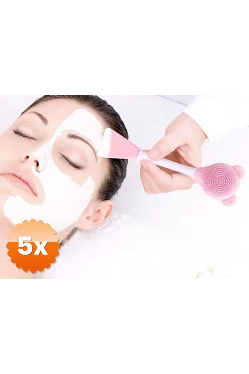 Silikon Yüz Temizleme Fırçası ve Maske Uygulama Spatulası