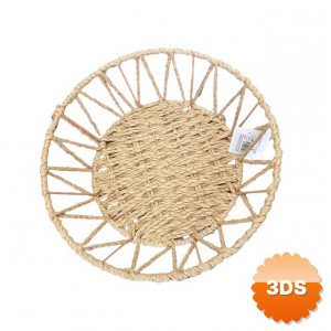 Doğal Örgü Yuvarlak Sepet 30 cm Dekoratif