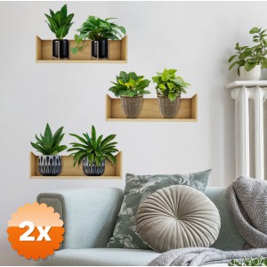 2 Paket Raflı Bitki Tasarımlı Yapışkanlı Sticker 20x30 cm 3 Sayfa