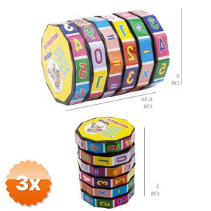 3 Adet Matematik Eğitici Küpü 5x6.5 cm Renkli 3 Yaş Üzeri